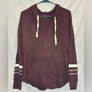 Casual V Neck Hoodie Top